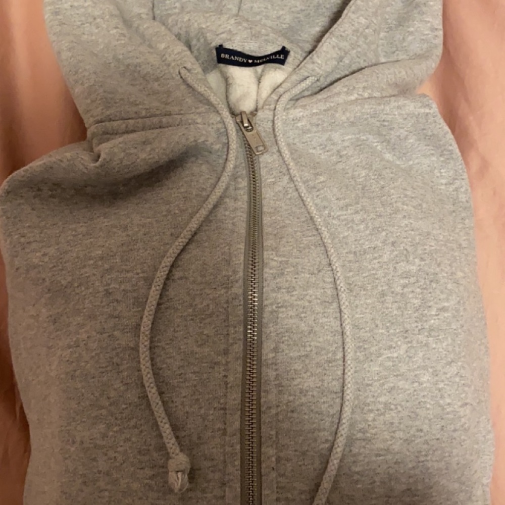 Brandy Melville Grey Zip Up Hoodie